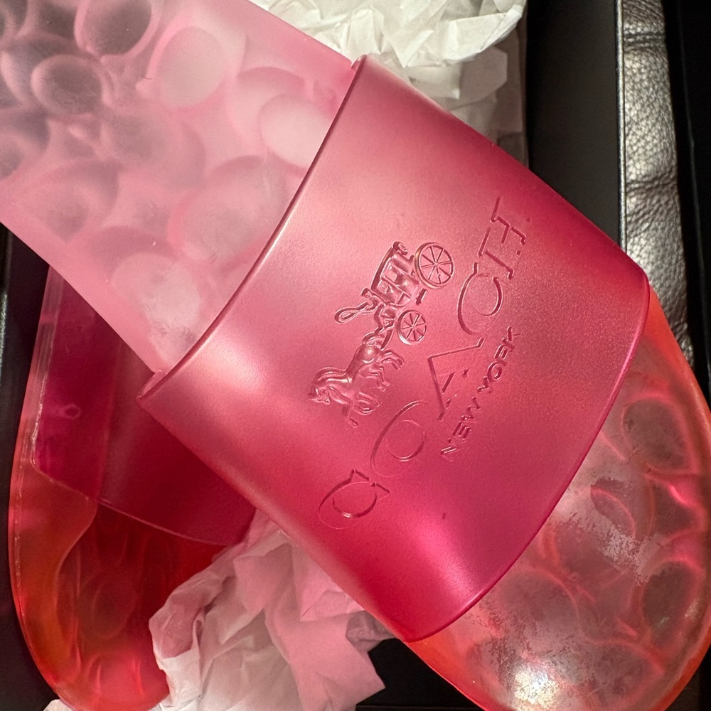 Coach Women's Vibrant Pink Slide Sandals